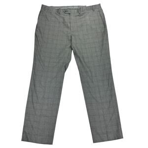 Michael Kors Mens Marvin Classic Fit Plaid Stretch Suit Pants Gray 42x32